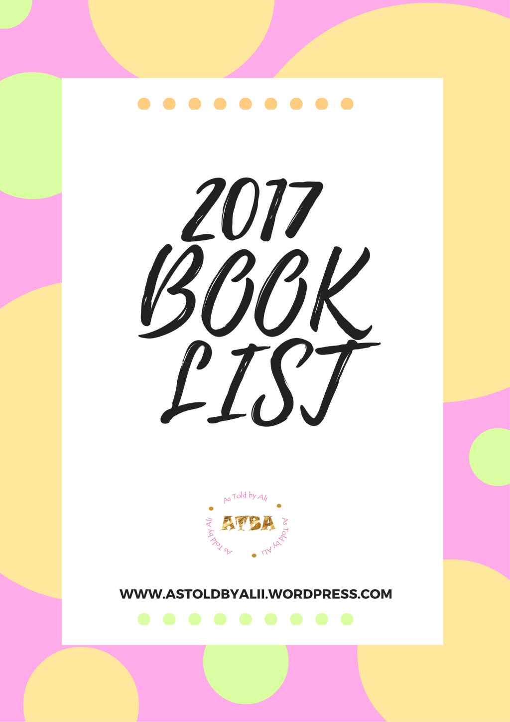 2017 Book List